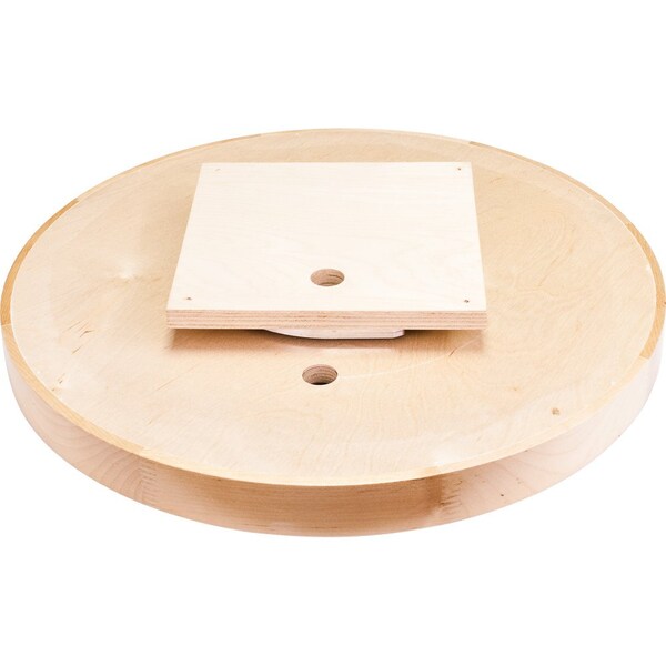 Hardware Resources 18" Round Wood Lazy Susan Shelf with Swivel - LSR18-S