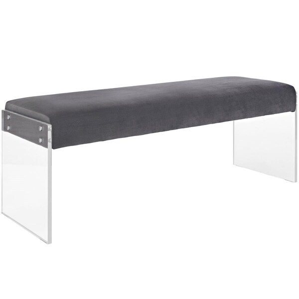 Modway Furniture Modway  17 H x 48.5W x 16 L in. Roam Velvet Bench, Gray - EEI-2461-GRY