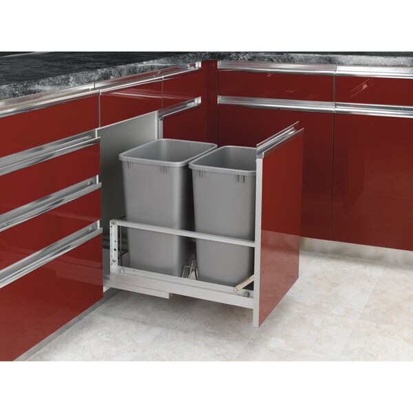 Rev-A-Shelf Aluminum, Silver, 14.77 in W, 19.02 in H, 22.13 in D, 22.09 in L, Silver - 5349-18DM-217