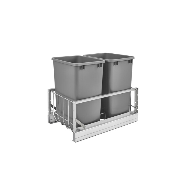 Rev-A-Shelf Aluminum, Silver, 14.77 in W, 19.02 in H, 22.13 in D, 22.09 in L, Silver - 5349-18DM-217