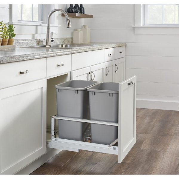 Rev-A-Shelf Aluminum, Silver, 14.77 in W, 19.02 in H, 22.13 in D, 22.09 in L, Silver - 5349-18DM-217