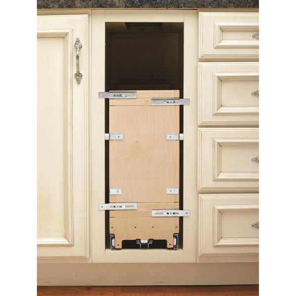 Rev-A-Shelf Maple Veneer, Light Brown, 8 in W, 19.5 in H, 21.66 in D, 21.65 in L, Light Brown - 447-BCBBSC-8C