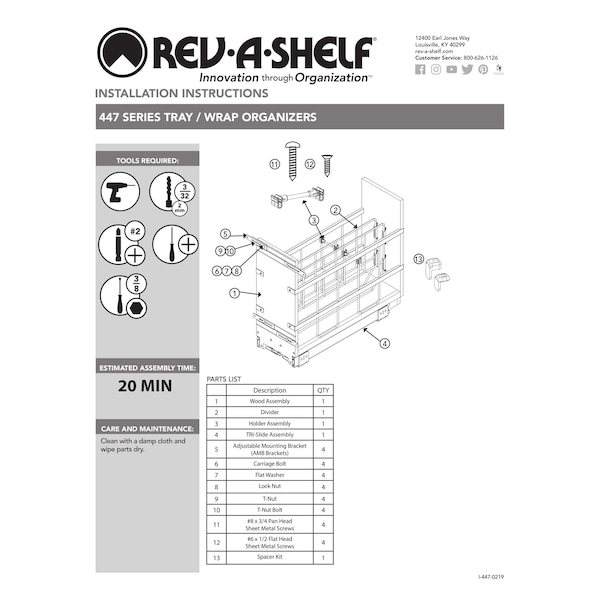 Rev-A-Shelf Maple Veneer, Light Brown, 8 in W, 19.5 in H, 21.66 in D, 21.65 in L, Light Brown - 447-BCBBSC-8C