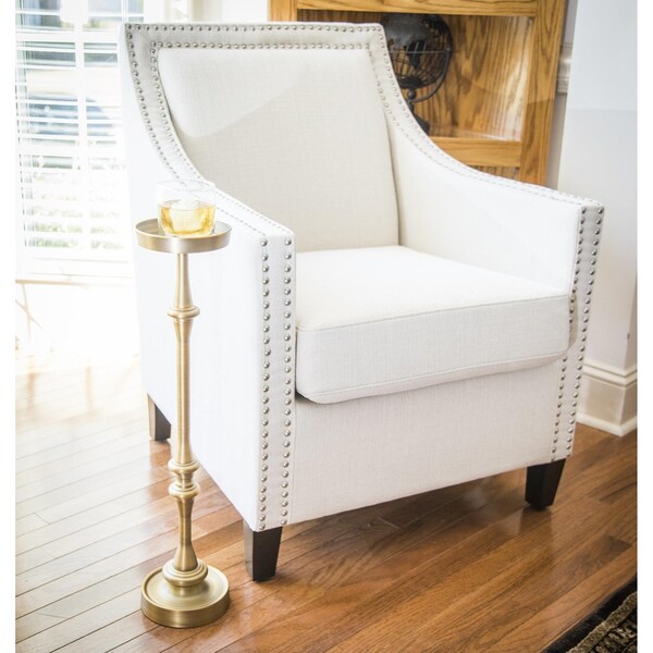 Homeroots Brushed Gold Brass Iron Drink Size Accent Table - 384132
