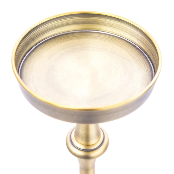 Homeroots Brushed Gold Brass Iron Drink Size Accent Table - 384132