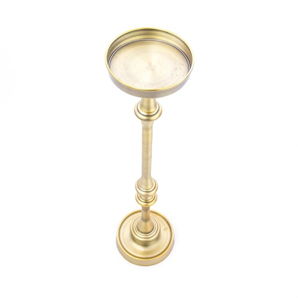 Homeroots Brushed Gold Brass Iron Drink Size Accent Table - 384132
