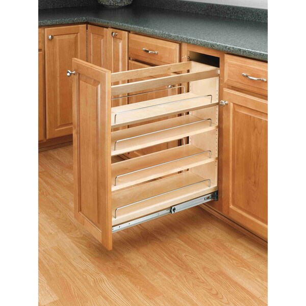 Rev-A-Shelf Maple Wood; Steel, Natural Maple, 5 in W, 25.5 in H, 22.5 in D - 448-BC-5C