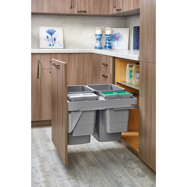 Rev-A-Shelf Steel, Gray, 22.13 in W, 18.81 in H, 21.65 in D, 21.65 in L, Gray - 53TM-24GSCDM4-FL