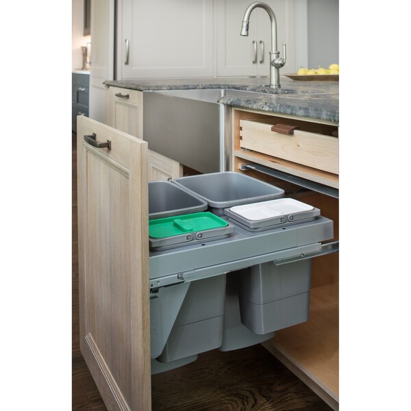 Rev-A-Shelf Steel, Gray, 22.13 in W, 18.81 in H, 21.65 in D, 21.65 in L, Gray - 53TM-24GSCDM4-FL