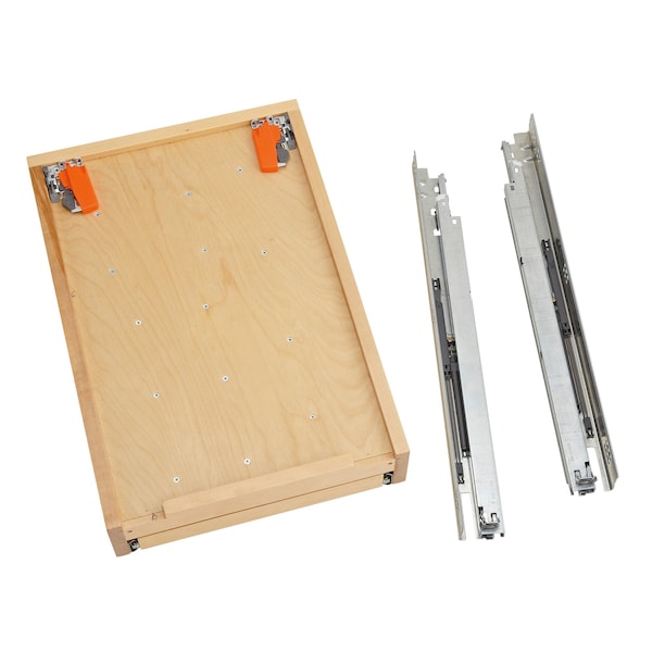 Rev-A-Shelf Drawer Replacement, Maple Veneer, Light Brown, 18 in W, 4.32 in H, 21.75 in D, 21.75 in L - 4WTCD-21HSC-1