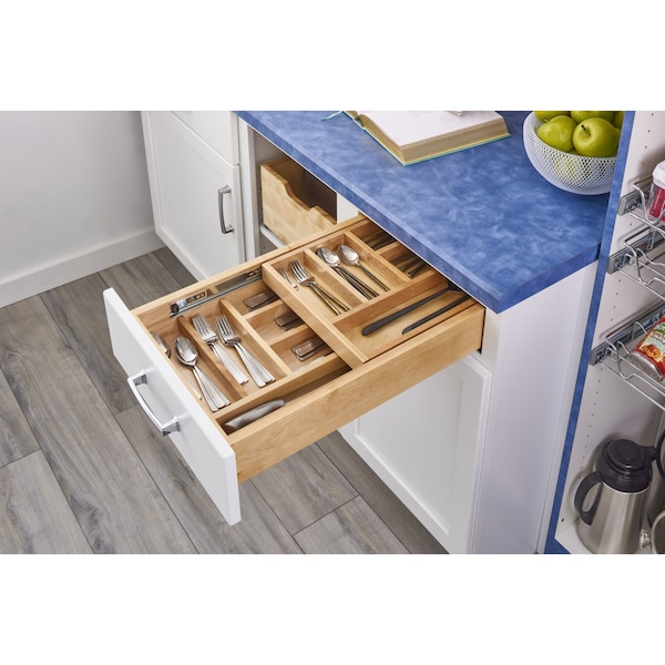 Rev-A-Shelf Drawer Replacement, Maple Veneer, Light Brown, 18 in W, 4.32 in H, 21.75 in D, 21.75 in L - 4WTCD-21HSC-1