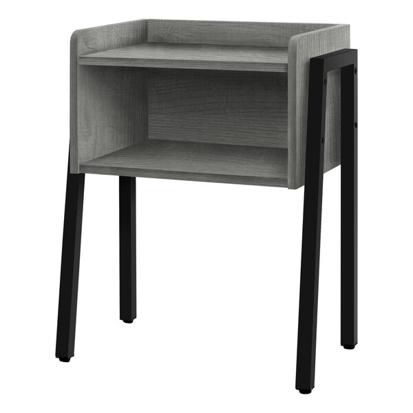 Homeroots 23 in. Rectangular Grey & Black Metal Accent Table - 376517