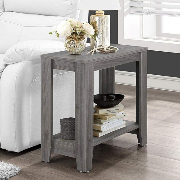 Homeroots 22 in. Grey Particle Boards Accent Table - 333042
