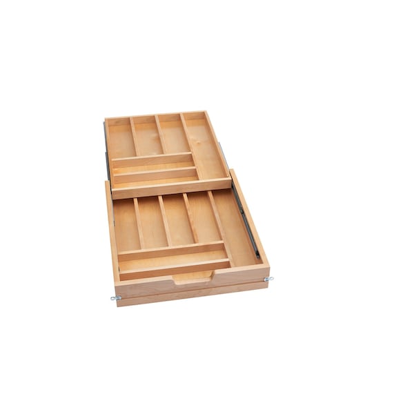Rev-A-Shelf Drawer Replacement, Maple Veneer, Light Brown, 19.5 in W, 4.32 in H, 21.65 in D, 21.65 in L - 4WTCD-495HFLSC-1