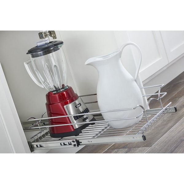 Rev-A-Shelf Steel, Silver, 11.5 in W, 5.56 in H, 22 in D, 22 in L, Silver - 5WB1-1222CR-1