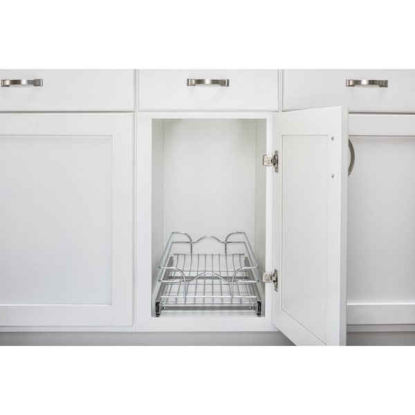 Rev-A-Shelf Steel, Silver, 11.5 in W, 5.56 in H, 22 in D, 22 in L, Silver - 5WB1-1222CR-1