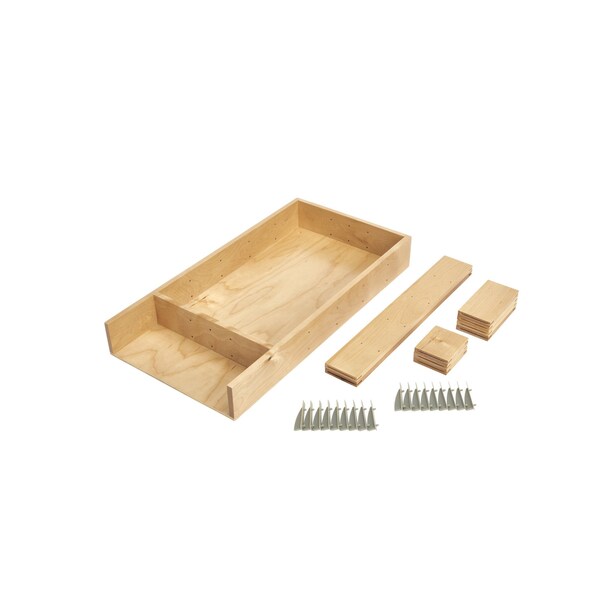 Rev-A-Shelf Maple Veneer, Light Brown, 9.88 in W, 2.5 in H, 19.13 in D, 19.13 in L, Light Brown - LD-4CT15-1