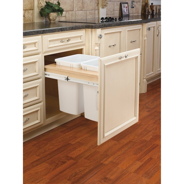 Rev-A-Shelf Maple Veneer, Light Brown, 17.75 in W, 17.88 in H, 22.75 in D, 22.75 in L, Light Brown - 4WCTM-21DM2-162