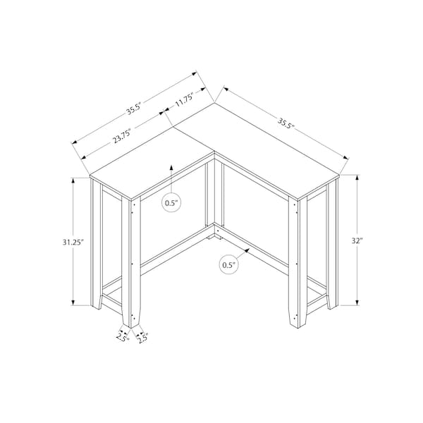 Monarch Specialties Accent Table, Console, Entryway, Narrow, Corner, Living Room, Bedroom, Brown Laminate, Contemporary - I 3660