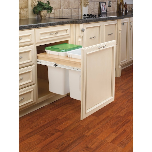 Rev-A-Shelf Maple Veneer, Light Brown, 20.75 in W, 17.88 in H, 22.75 in D, 22.75 in L, Light Brown - 4WCTM-24DM2-162
