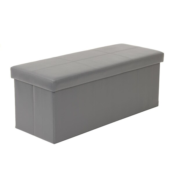 Kd Bufe 16.75 x 43 x 17.5 in. Classics Model Foldable Tufted Storage Bench, Gunmetal Gray - KD2752112