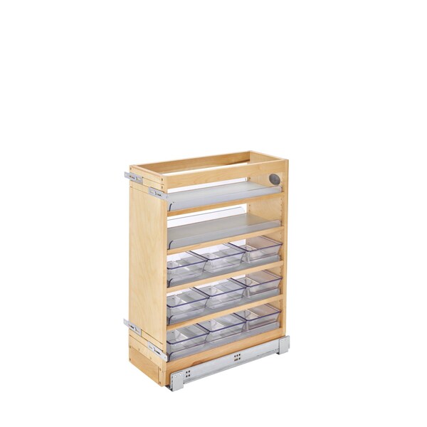 Rev-A-Shelf Maple Veneer, Light Brown, 8.62 in W, 25.56 in H, 19 in D, 19 in L, Light Brown - 448-VC25SC-8