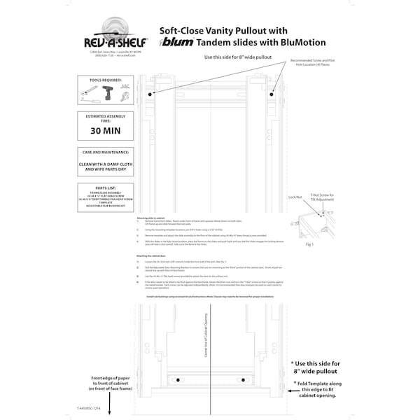 Rev-A-Shelf Maple Veneer, Light Brown, 8.62 in W, 25.56 in H, 19 in D, 19 in L, Light Brown - 448-VC25SC-8