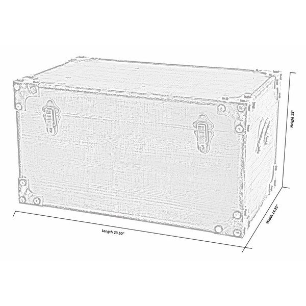 Vintiquewise Distressed Wooden Vintage Industrial Style Decorative Trunk with Lockable Latch - QI003451