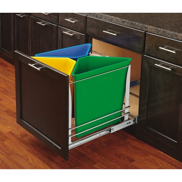 Rev-A-Shelf Steel, White, 20 in W, 20.12 in H, 22.11 in D, 22.11 in L, Silver - 5BBSC-WMDM24-C