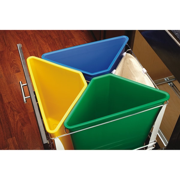 Rev-A-Shelf Steel, White, 20 in W, 20.12 in H, 22.11 in D, 22.11 in L, Silver - 5BBSC-WMDM24-C