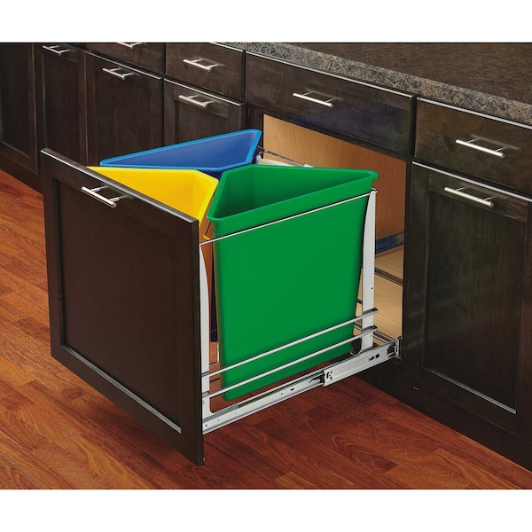 Rev-A-Shelf Steel, White, 20 in W, 20.12 in H, 22.11 in D, 22.11 in L, Silver - 5BBSC-WMDM24-C