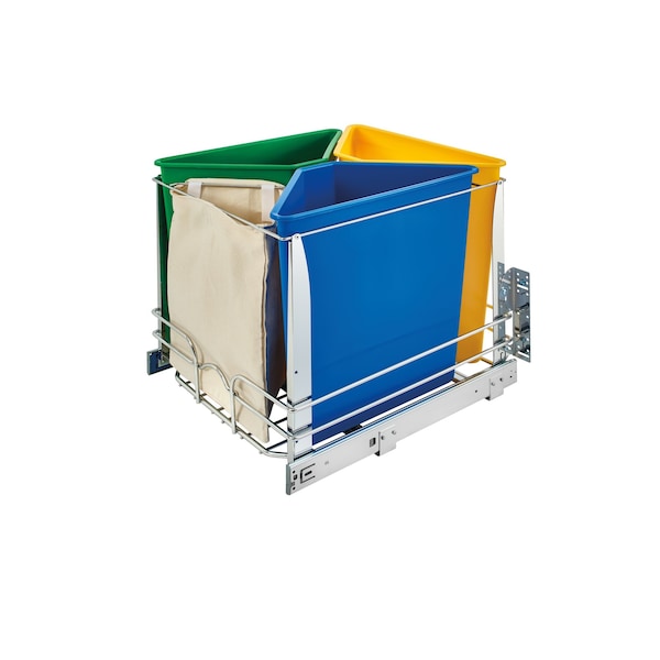 Rev-A-Shelf Steel, White, 20 in W, 20.12 in H, 22.11 in D, 22.11 in L, Silver - 5BBSC-WMDM24-C