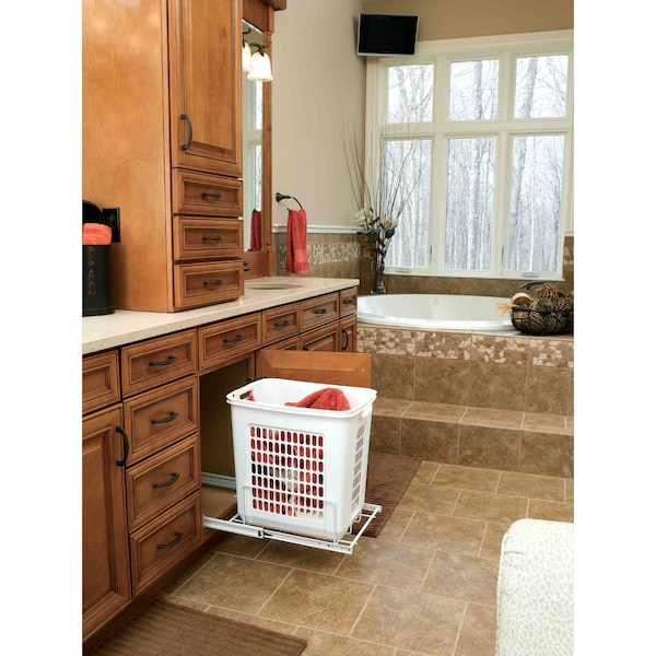 Rev-A-Shelf Plastic; Steel, White, 14.25 in W, 19.38 in H, 20 in D - HPRV-1520 S