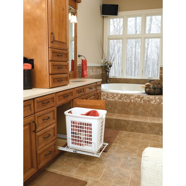 Rev-A-Shelf Plastic; Steel, White, 14.25 in W, 19.38 in H, 20 in D - HPRV-1520 S