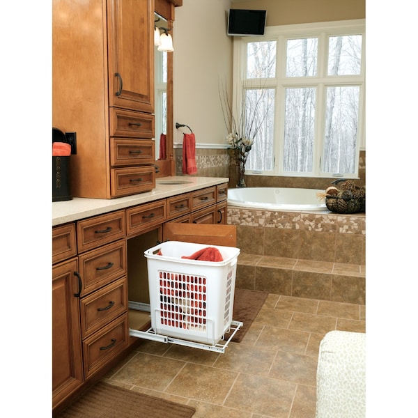 Rev-A-Shelf Plastic; Steel, White, 14.25 in W, 19.38 in H, 20 in D - HPRV-1520 S