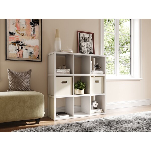John Louis Home Solid Wood 9 Cube Organizer White - JLH-9C-W