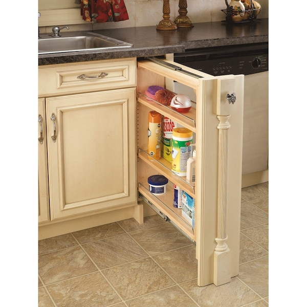 Rev-A-Shelf Maple Wood; Steel, Natural Maple, 6 in W, 30 in H, 23 in D - 432-BF-6C
