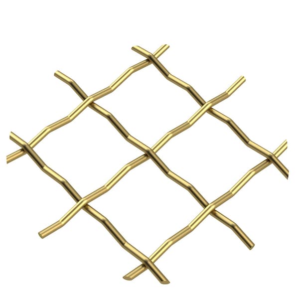 Designs Of Distinction .75" Pressed Single Diamond Decorative Grille - Satin Brass, 36" W x 48" L Sheet - 013648315CSB1