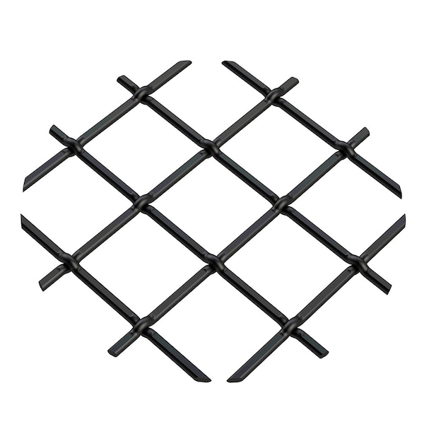 Designs Of Distinction .75" Multi-Crimp Single Diamond Decorative Grille - Flat Black, 36" W x 48" L Sheet - 013648332PWR1