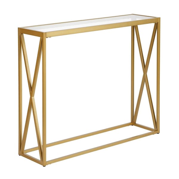 Hudson & Canal Henn &amp; Hart  Arlo Brass Console Table - 30 x 36 x 10 in. - AT0431
