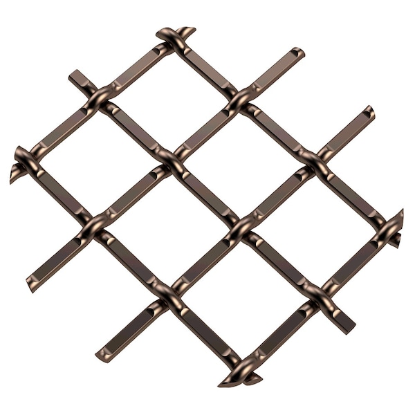 Designs Of Distinction .5" Round Single Diamond Decorative Grille - Antique Brass, 36" W x 48" L Sheet - 0136481214FAB1