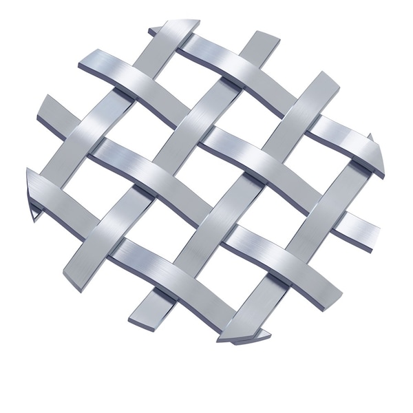 Designs Of Distinction .375" Single Flat Diamond Decorative Grille - Satin Nickel, 36"W x 48"L Sheet - 013648286SSN1