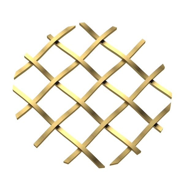 Designs Of Distinction .5" Straight Flat Diamond Decorative Grille - Satin Brass, 36" W x 48" L Sheet - 013648CG10SB1