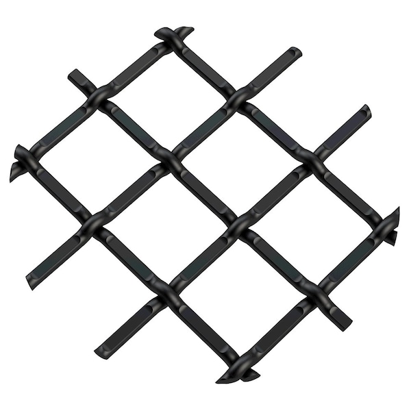 Designs Of Distinction .5" Round Single Diamond Decorative Grille - Flat Black, 18" W x 48" L Sheet - 0118481214FWR1