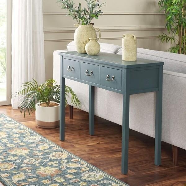 Safavieh Cindy Console Table- Slate Teal - 31.7 x 14.2 x 39.4 in. - AMH6568H