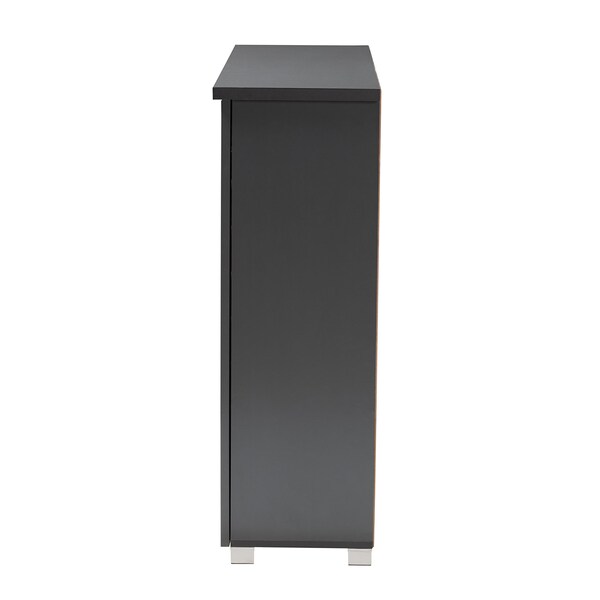 Baxton Studio Adalwin Dark Gray 3-Door Wooden Entryway Shoe Storage Cabinet - 152-9171