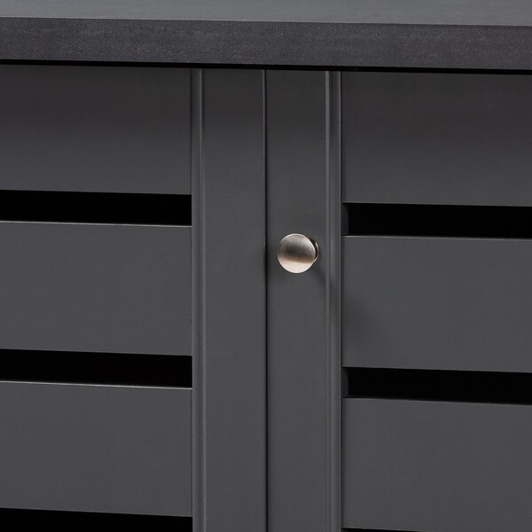 Baxton Studio Adalwin Dark Gray 3-Door Wooden Entryway Shoe Storage Cabinet - 152-9171
