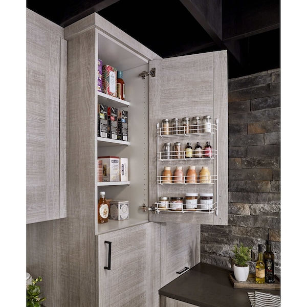 Rev-A-Shelf Steel, White, 11 in W, 21.72 in H, 2.38 in D, 4.28 in L, White - 565-10-52
