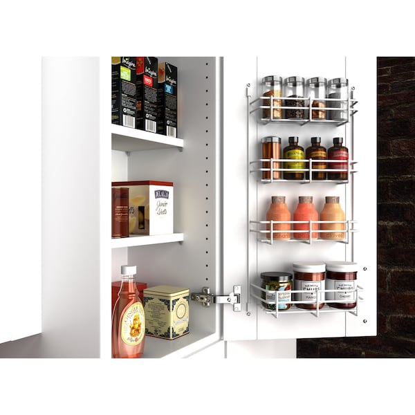 Rev-A-Shelf Steel, White, 11 in W, 21.72 in H, 2.38 in D, 4.28 in L, White - 565-10-52