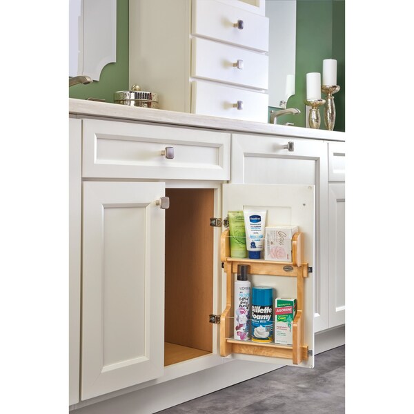 Rev-A-Shelf Maple Hardwood, Light Brown, 13.5 in W, 15.5 in H, 3.13 in D, 3.13 in L, Light Brown - 4VR-18-1